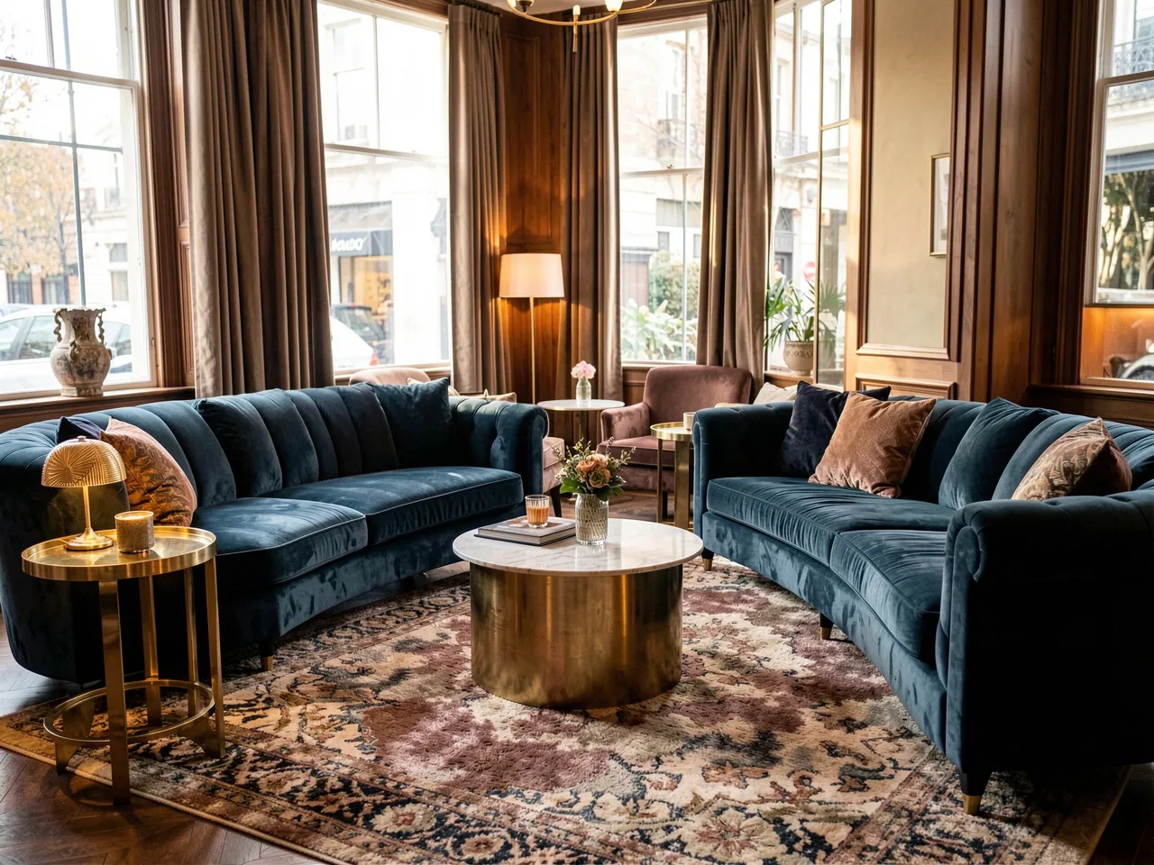 Elegant lounge setup with premium furniture for intimate gatherings