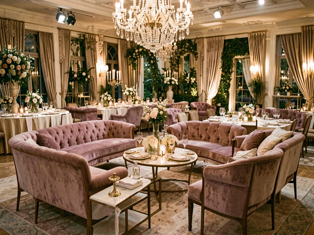elegant event setup showcasing premium furniture rentals
